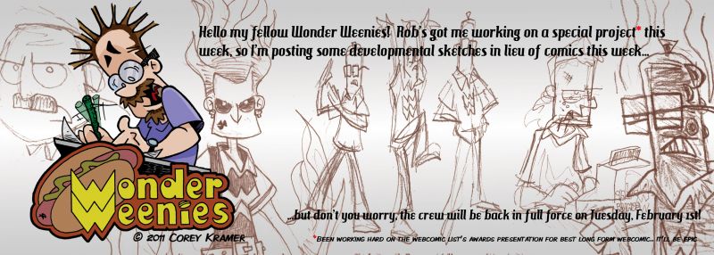 Wonder Weenies :: Running sketches this week... I'll be back on February 1st!