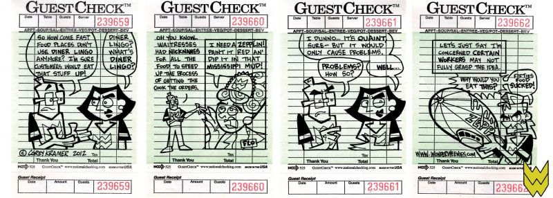 Wonder Weenies :: A special comic draw on Guest Checks for the fine folks at www.guestchecks.wordpress.com Go check them out! They get artists to draw on... guest checks- but you figured that out didn't you?