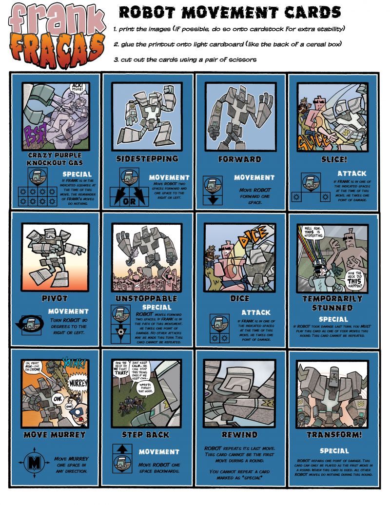 Wonder Weenies :: Today we have the cards for Professor Highbrow's giant Robot! Tomorrow, it's the instructions!