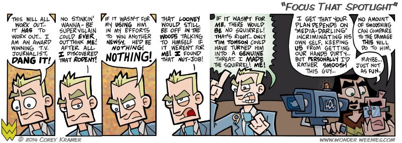 Wonder Weenies :: You'd think that a news journalist like Tim would think to check to see if the red light is on before he goes off on a monologue rant. 