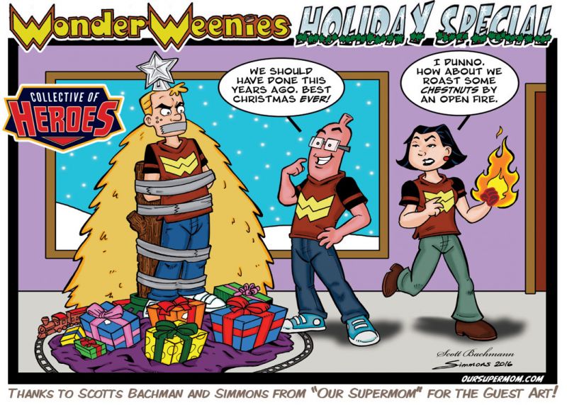 Wonder Weenies :: Very special thanks to the creators of 'Our Supermom' for this special holiday guest art! It's part of Collective Of Heroes holiday Secret Santa Art exchange! Have a Happy Holiday!