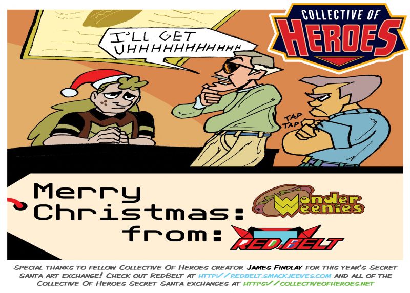 Wonder Weenies :: Happy Holidays! I always love participating in Collective of Heroes art exchanges! Thanks, James!