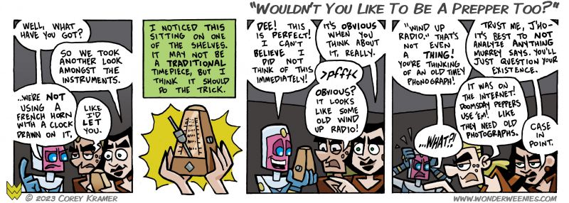 Wonder Weenies :: I listen to nothing but novelty music, so today's comic is something of a nod to the great Dr. Demento/ wooWooWooWind up those radios! 