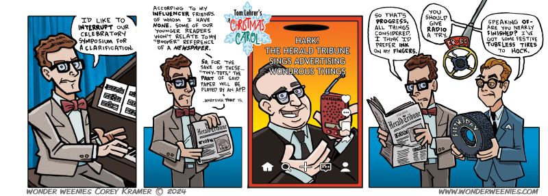 Wonder Weenies :: Okay, so last strip I snuck in a kinda sorta weird Al reference. Today, we've got Stan Freberg and Allan Sherman! Complete with nods to some of their Holiday songs! 